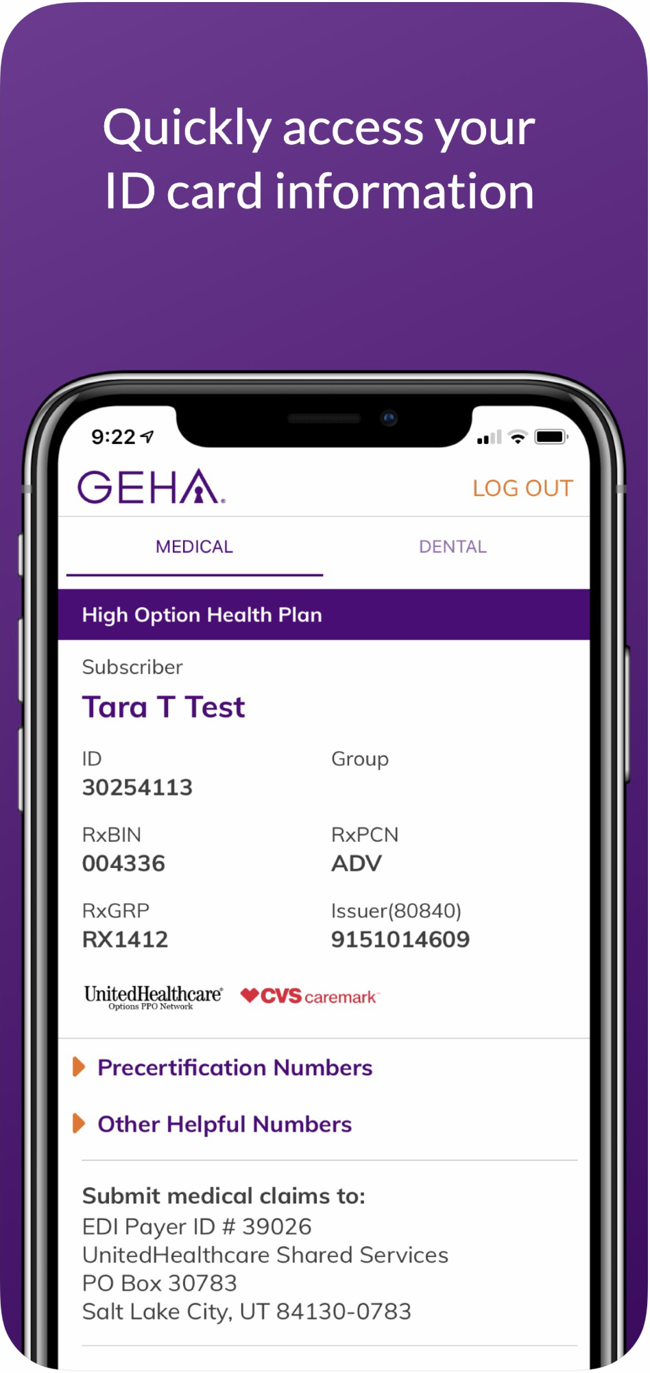 Phone displaying ID card information
