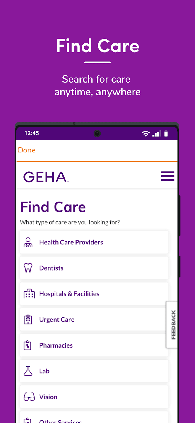 find care on GEHA mobile app
