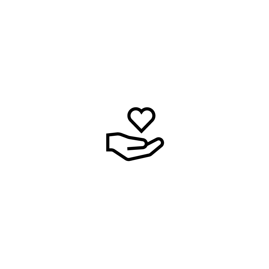 icon of hand holding heart with medical cross inside