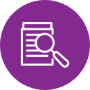 Magnifying glass on file