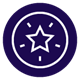 Star in a circle on purple background icon
